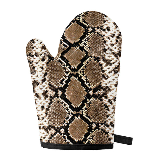 Brown Python Snakeskin Print Single Oven Mitt
