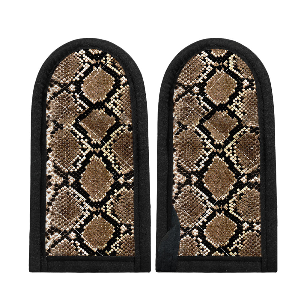 Brown Python Snakeskin Print Skillet Handle Cover