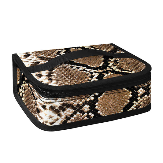 Brown Python Snakeskin Print Small Lunch Bag