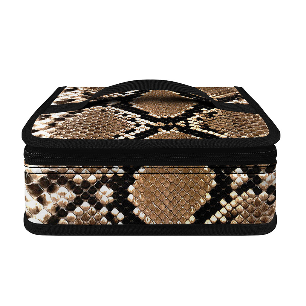Brown Python Snakeskin Print Small Lunch Bag