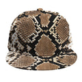 Brown Python Snakeskin Print Snapback Cap