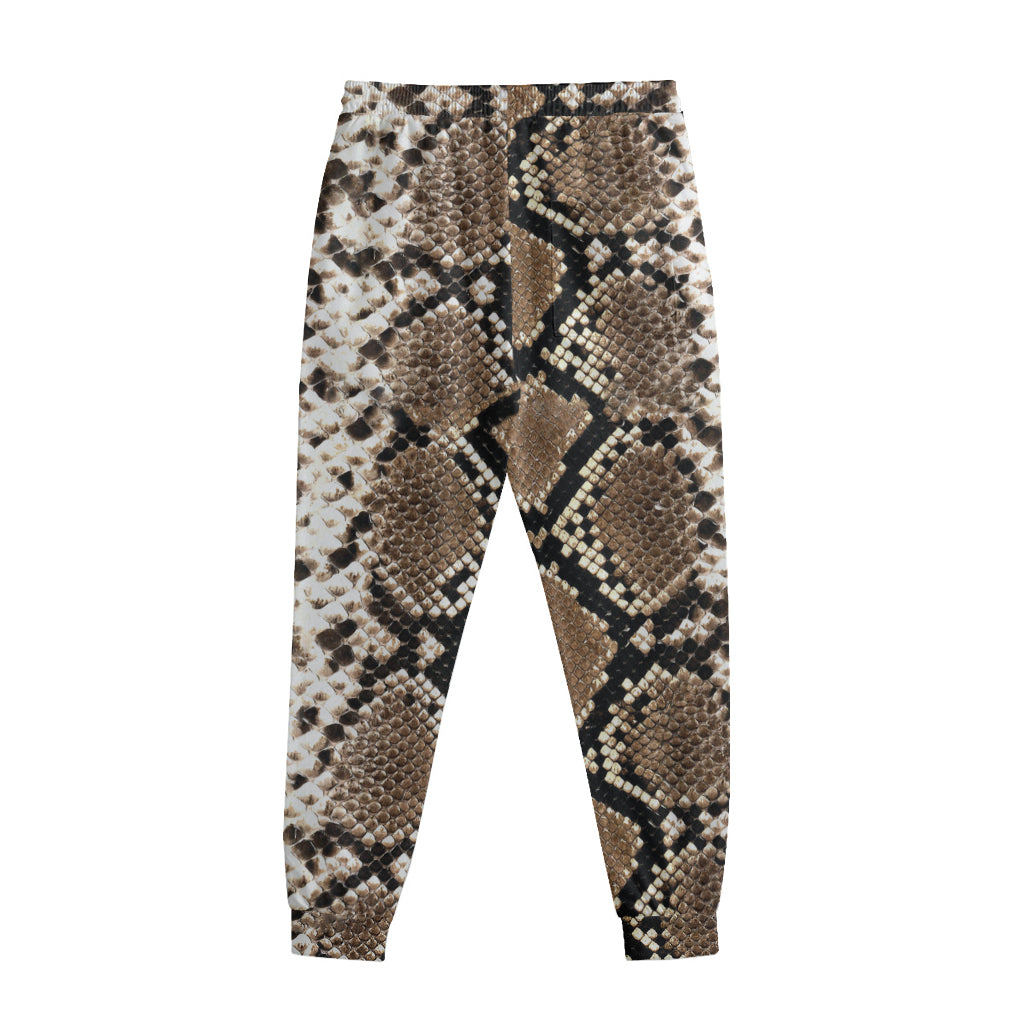 Brown Python Snakeskin Print Sweatpants