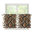 Brown Python Snakeskin Print Tier Curtains