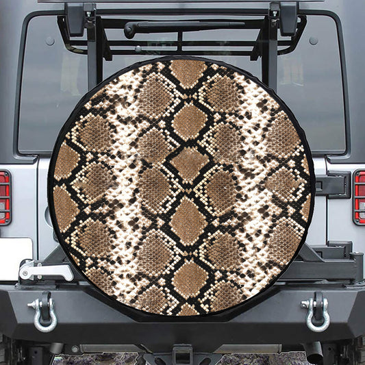 Brown Python Snakeskin Print Tire Cover