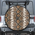 Brown Python Snakeskin Print Tire Cover With Camera Hole
