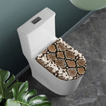 Brown Python Snakeskin Print Toilet Lid Cover