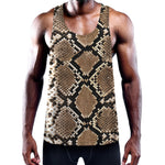 Brown Python Snakeskin Print Training Tank Top
