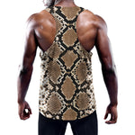 Brown Python Snakeskin Print Training Tank Top