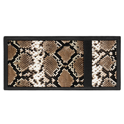 Brown Python Snakeskin Print Trifold Wallet