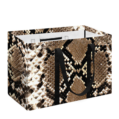 Brown Python Snakeskin Print Utility Tote Bag