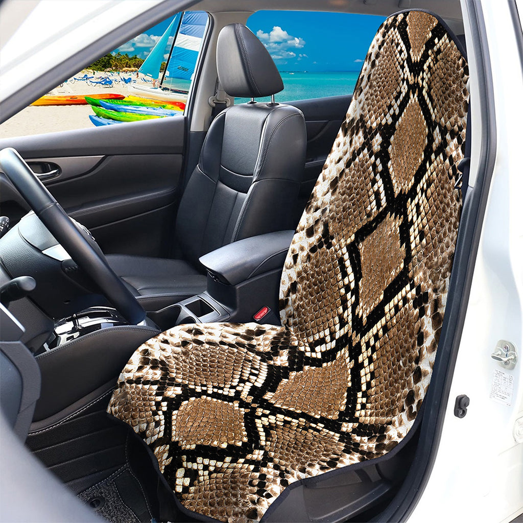 Brown Python Snakeskin Print Waterproof Car Seat Cover