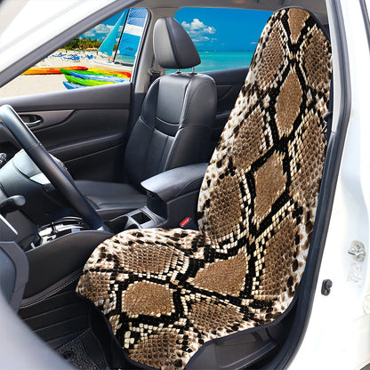 Brown Python Snakeskin Print Waterproof Car Seat Cover