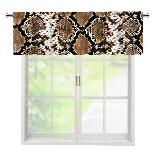 Brown Python Snakeskin Print Window Valance