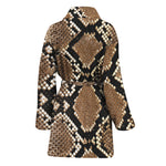 Brown Python Snakeskin Print Women's Bathrobe