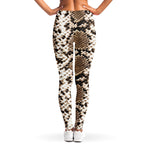 Brown Python Snakeskin Print Women's Leggings