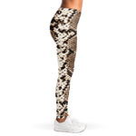 Brown Python Snakeskin Print Women's Leggings