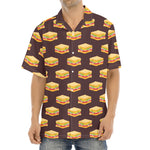 Brown Sandwiches Pattern Print Aloha Shirt