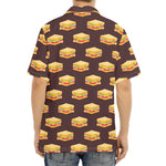 Brown Sandwiches Pattern Print Aloha Shirt