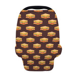 Brown Sandwiches Pattern Print Baby Seat Cover