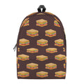 Brown Sandwiches Pattern Print School Backpack