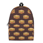 Brown Sandwiches Pattern Print Backpack