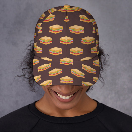 Brown Sandwiches Pattern Print Baseball Cap