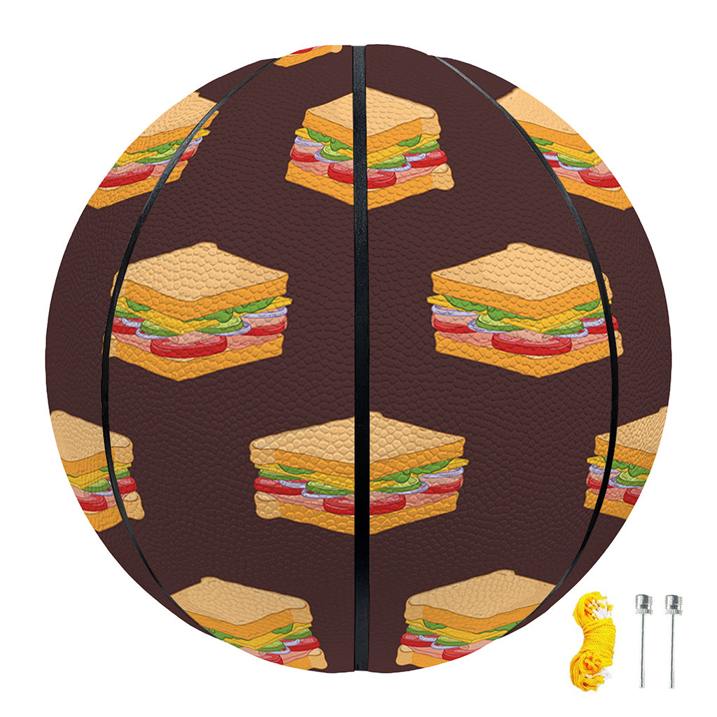 Brown Sandwiches Pattern Print Basketball