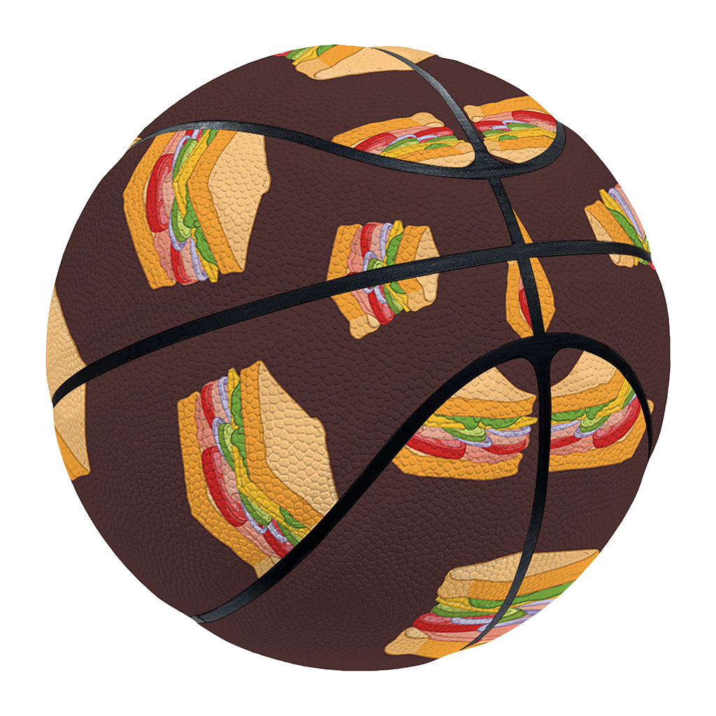 Brown Sandwiches Pattern Print Basketball