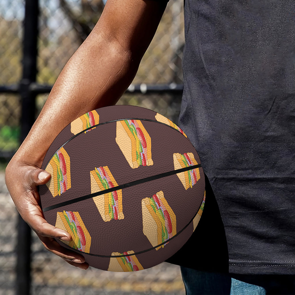 Brown Sandwiches Pattern Print Basketball
