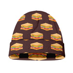 Brown Sandwiches Pattern Print Beanie