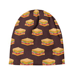 Brown Sandwiches Pattern Print Beanie