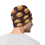 Brown Sandwiches Pattern Print Beanie