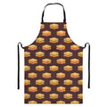 Brown Sandwiches Pattern Print Bib Apron With Pocket