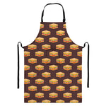 Brown Sandwiches Pattern Print Bib Apron With Pocket