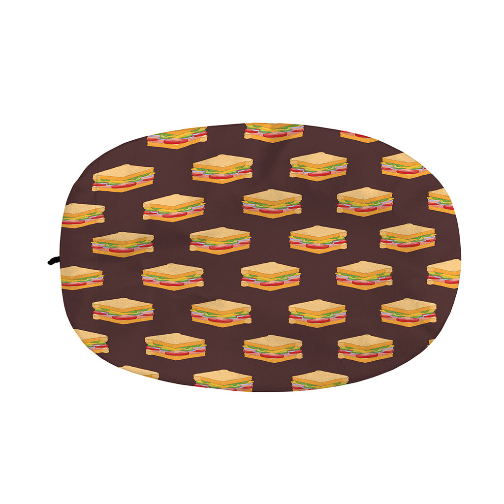 Brown Sandwiches Pattern Print Car Side Mirror Covers