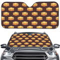 Brown Sandwiches Pattern Print Car Windshield Sun Shade