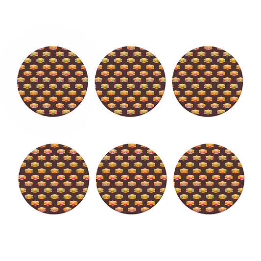 Brown Sandwiches Pattern Print Coaster Set