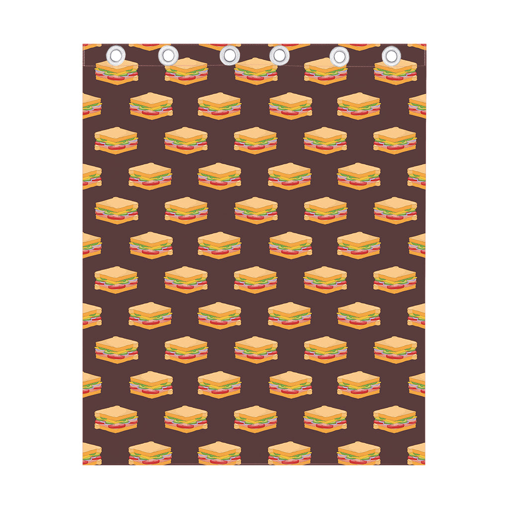 Brown Sandwiches Pattern Print Curtain
