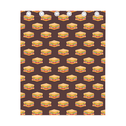 Brown Sandwiches Pattern Print Curtain
