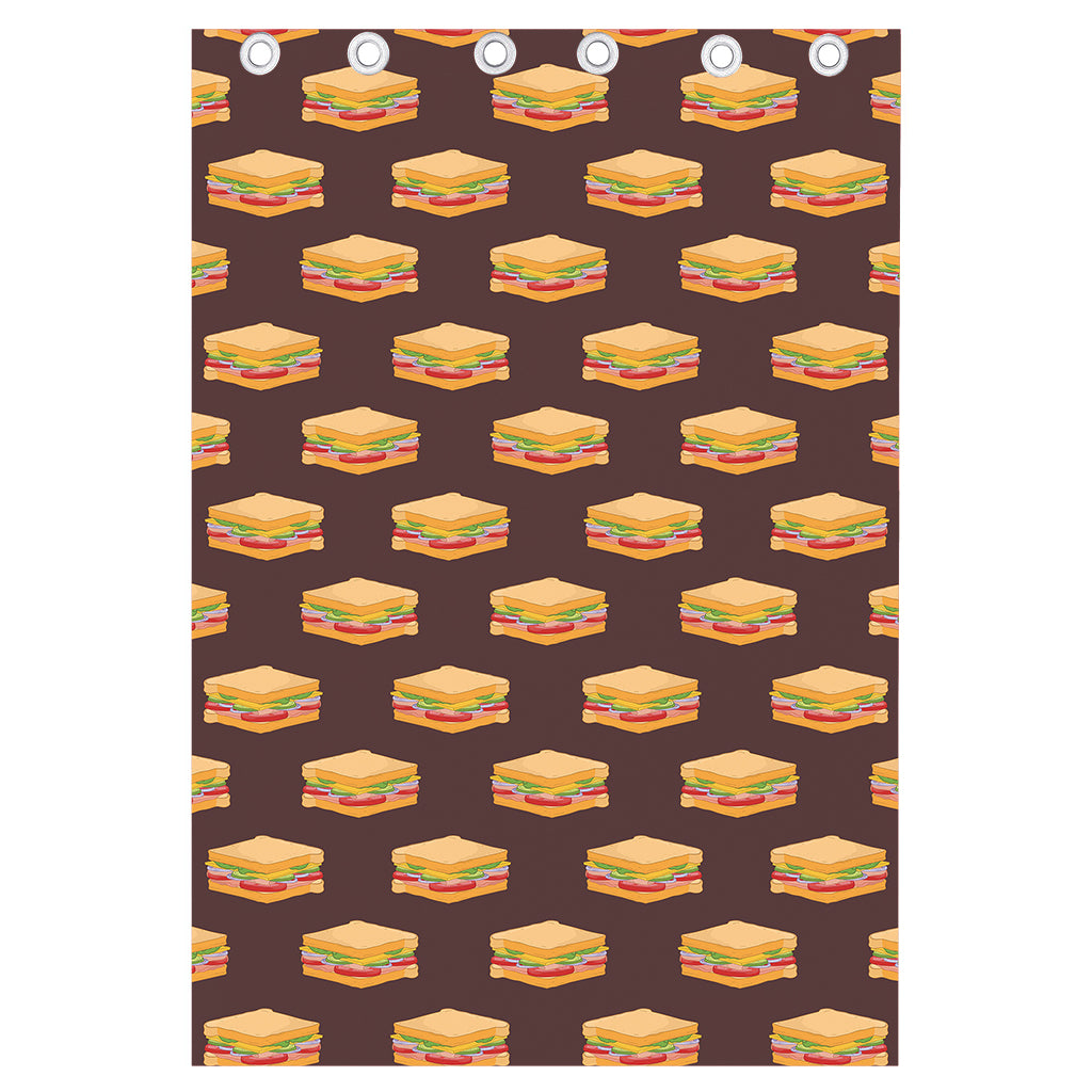 Brown Sandwiches Pattern Print Curtain