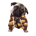 Brown Sandwiches Pattern Print Dog Zip Up Hoodie