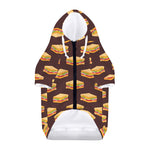 Brown Sandwiches Pattern Print Dog Zip Up Hoodie
