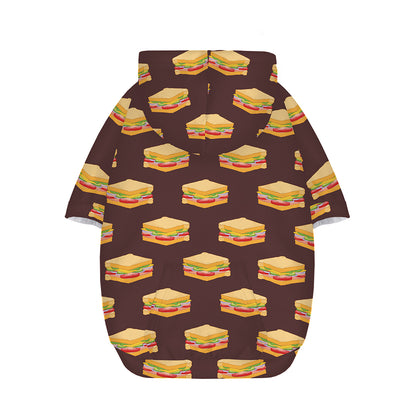 Brown Sandwiches Pattern Print Dog Zip Up Hoodie