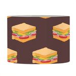 Brown Sandwiches Pattern Print Drum Lamp Shade