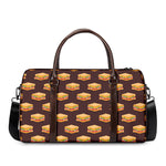Brown Sandwiches Pattern Print Duffle Bag