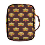 Brown Sandwiches Pattern Print Front Pocket Bible Bag