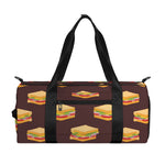 Brown Sandwiches Pattern Print Gym Bag