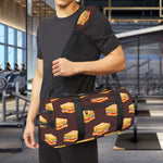 Brown Sandwiches Pattern Print Gym Bag