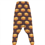Brown Sandwiches Pattern Print Hammer Pants