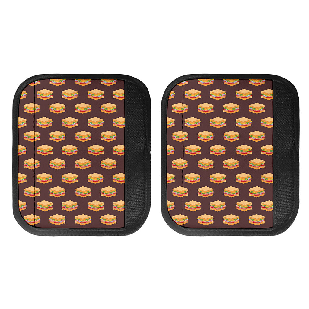Brown Sandwiches Pattern Print Handle Covers